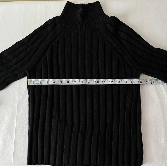 Bop Basics Wide Rib Mock Neck Sweater in Black Size S - Picture 8 of 9